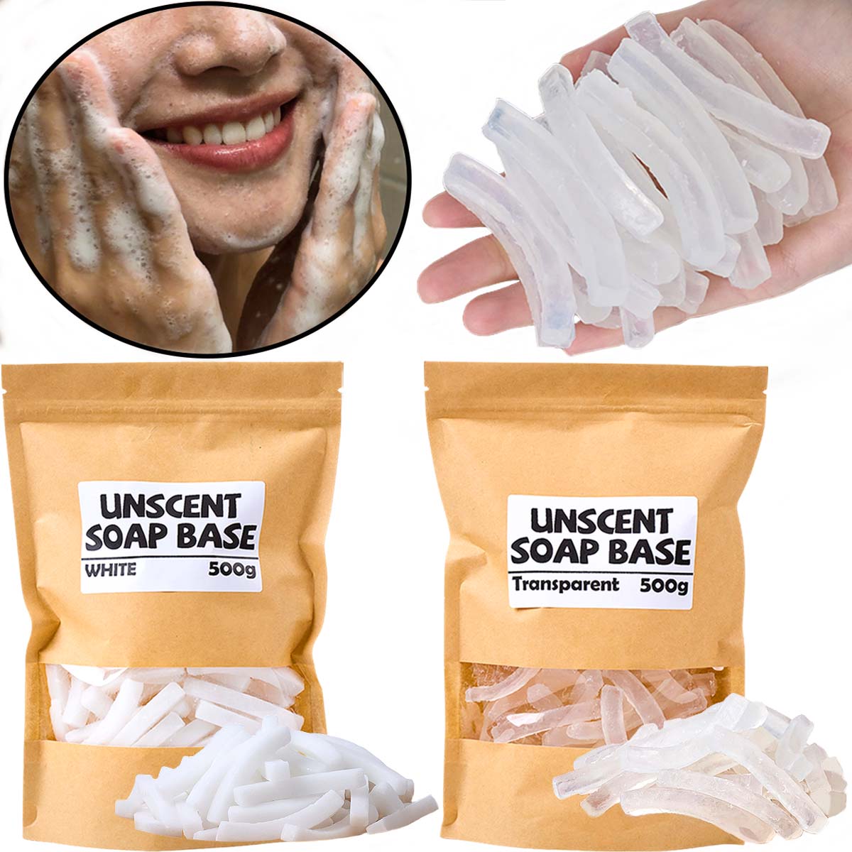Soap Making With Soap Base - 500g Transparent White Color Soap Base