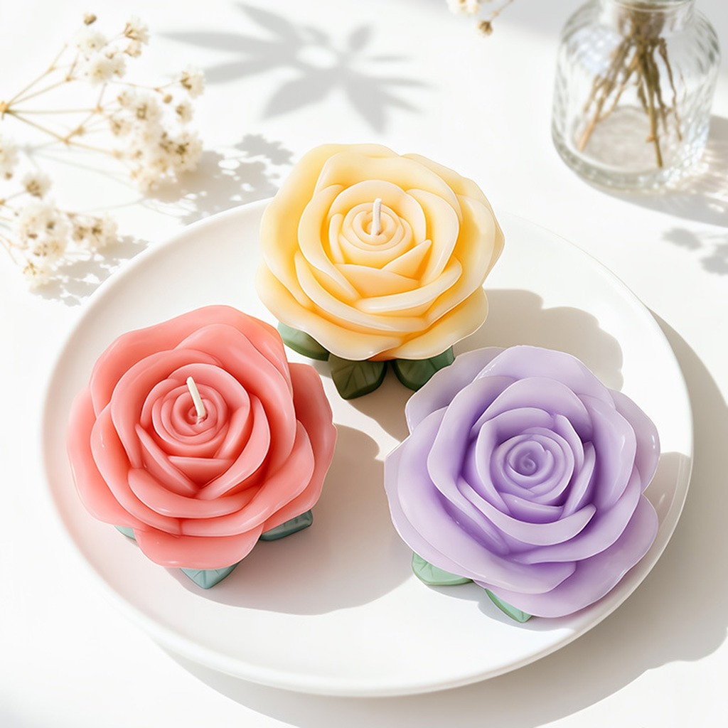 3D Rose Candle Mold with Leave - Soap Making With Soap Base review and price