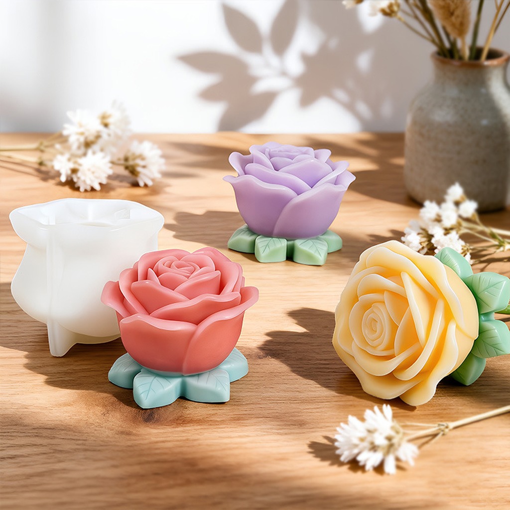 3D Rose Candle Mold with Leave - Soap Making With Soap Base review and price